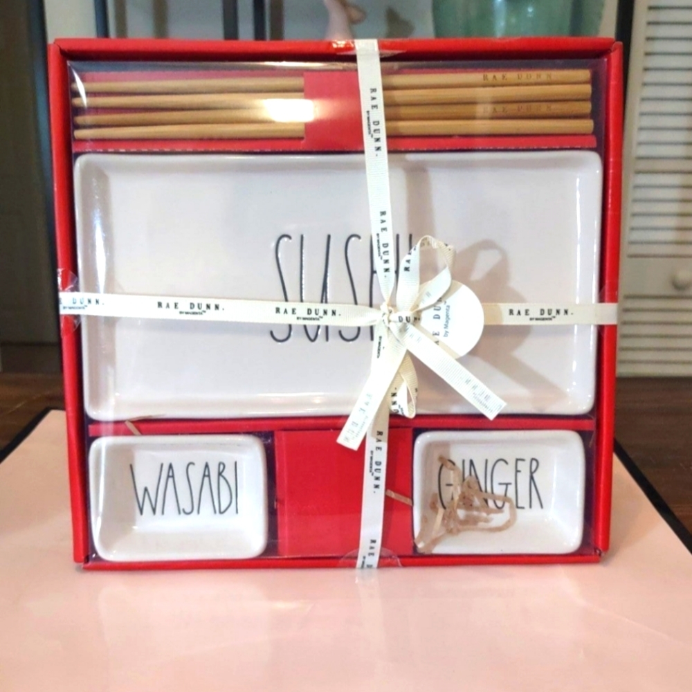 Rae Dunn Sushi & Sake Giftset Bundle NIB - Picture 2 of 4